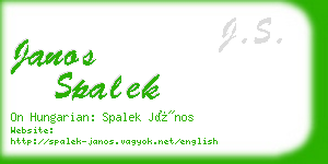 janos spalek business card